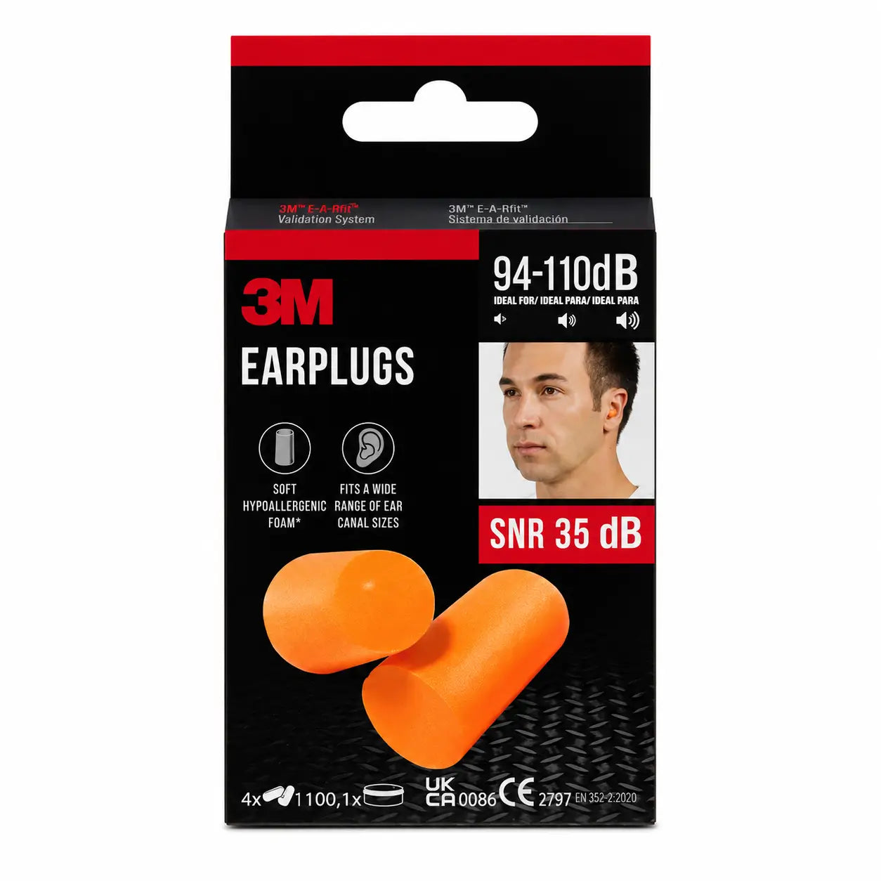 Protectores auriculares de espuma 3M™ Noise Foam, Snr 35 Db, 4 pares
