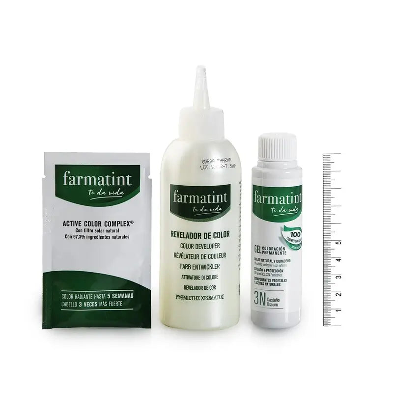 COLORAÇÃO FARMATINT 3N GEL CASTANHO ESCURO 150 ML