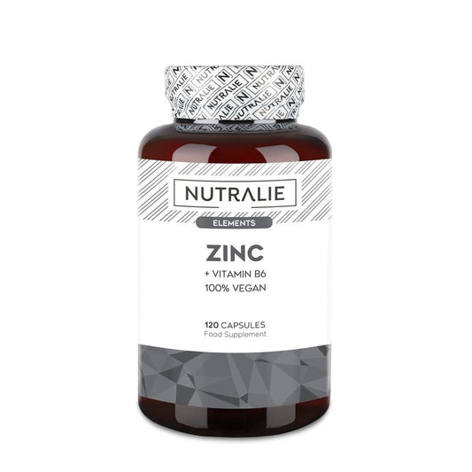 Nutralie Zinco com Vitamina B6 Acne Cabelo Pele Vegan , 120 cápsulas