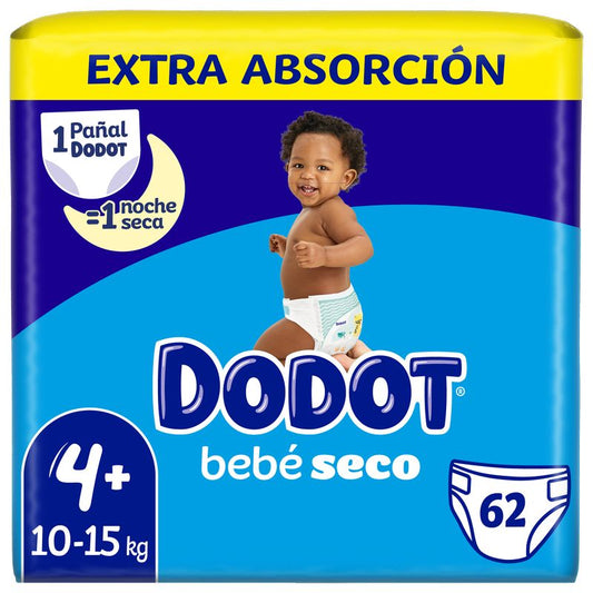 Dodot Baby Dry Extra- Jumbo tamanho 4 (10-15kg), 62 unidades