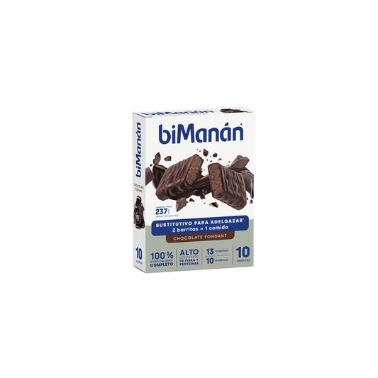biManán Beslim Dark Chocolate Fondant Bars 10 unidades