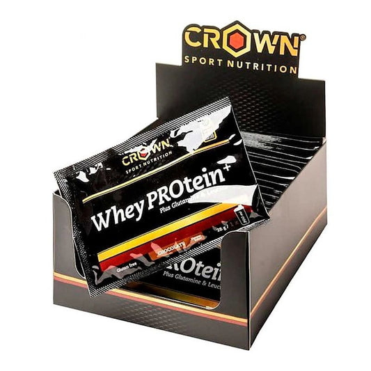 Crown Sport Nutrition Proteína Whey + Chocolate Dose Única , 18 x 28 gramas
