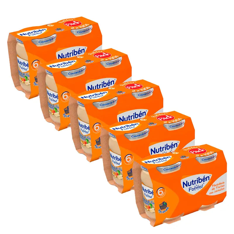 Nutriben Pack Pote Macedónia Frutos Cereais 5 X 2 X 190 Gr