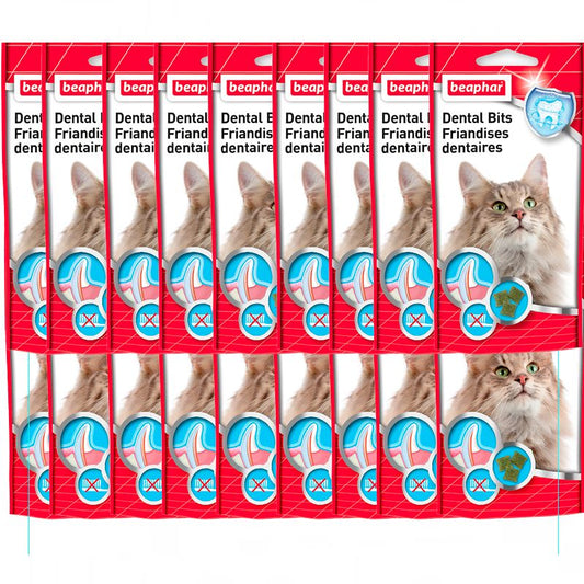 Beaphar Dental Bits snacks para gatos, 18 saquetas de 35gr
