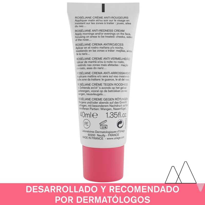Uriage Roséliane Creme anti-vermelhidão para peles sensíveis, vermelhas, com rosácea e hiper-reactivas , 40 ml