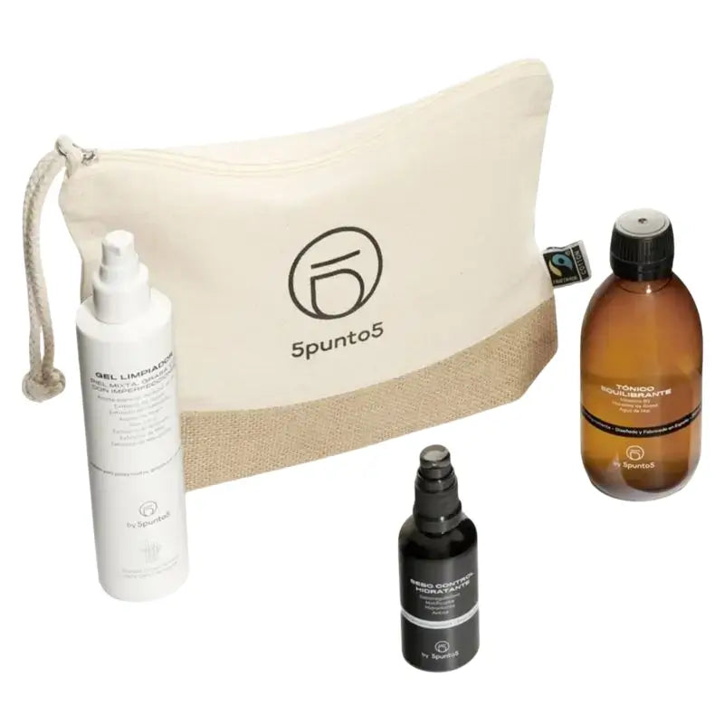 Conjunto 5Punto5 Sebocontrol (Gel de limpeza + Tónico equilibrante + Creme ligeiro Sebo Control)