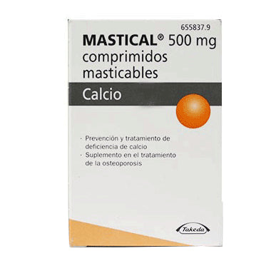 Mastical 500 mg Calcio 90 Comprimidos Masticables