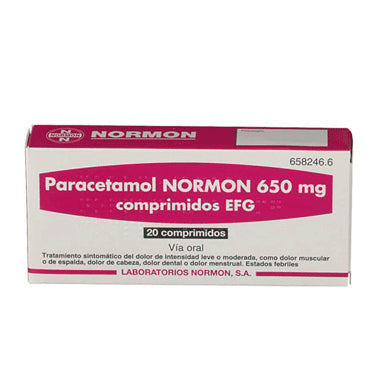 Paracetamol Normon Efg 650 mg 20 comprimidos