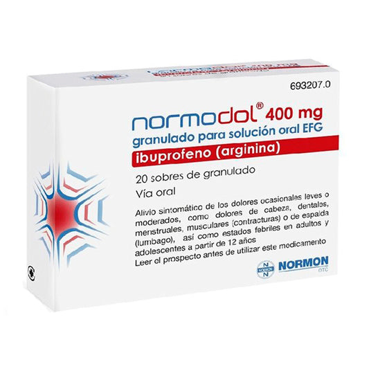 Normodol 400 mg Granulado Para Solucion Oral Efg, 20 sobres
