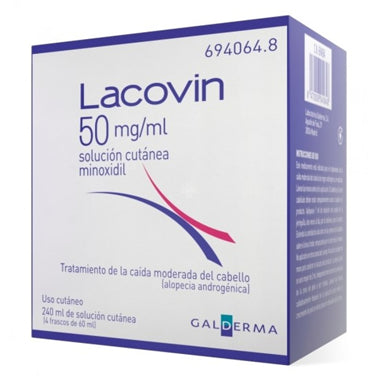 Lacovin 50 mg/ ml Solución Cutánea 4 Frascos x 60 ml