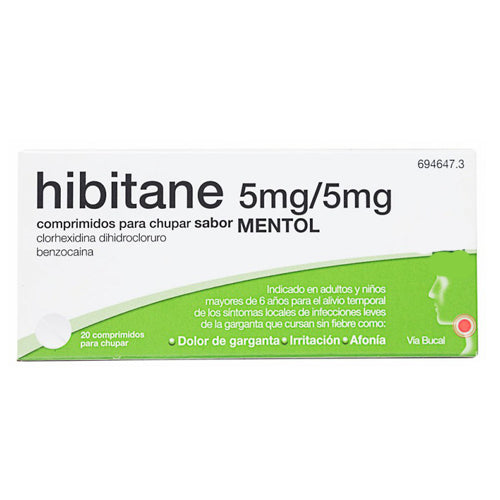 Hibitane Mentol 20 comprimidos Para Chupar