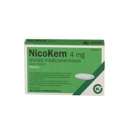 Kern Pharma Nicokern 4 mg Chicles Sabor Menta 24 unidades