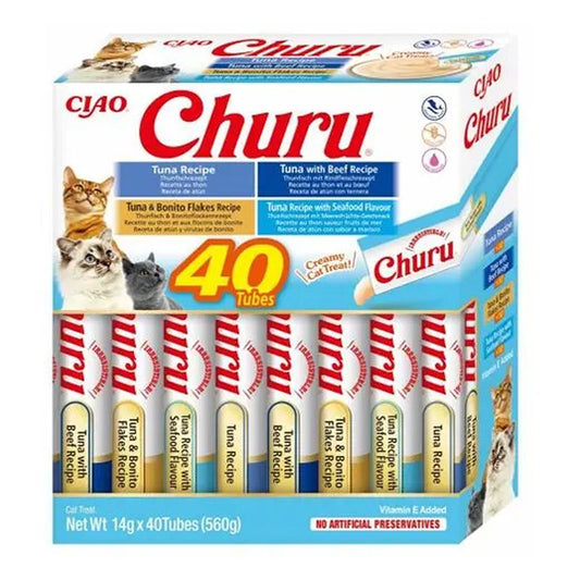 Churu Cat Atum e Marisco Variedades 40X14Gr