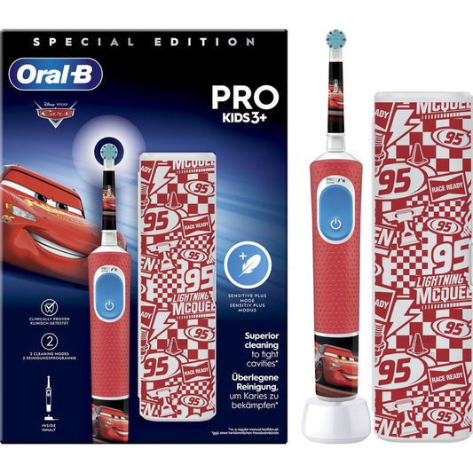 Oral-B Braun Vitality Pro Escova de dentes recarregável Kids Box Cars + estojo de transporte