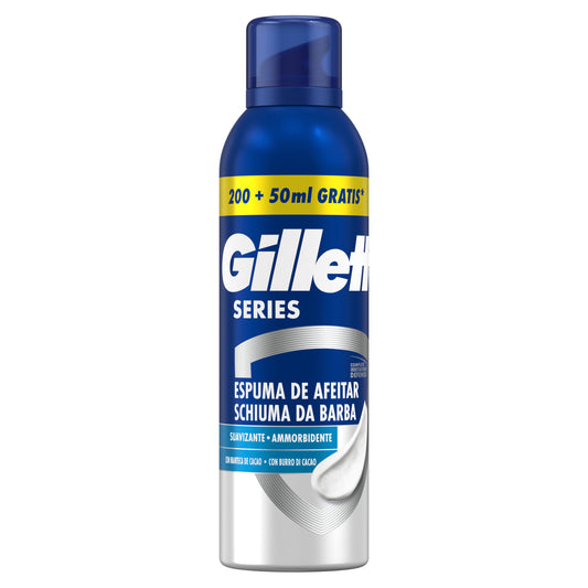 Gillette Series Manteiga de Cacau Espuma de Barbear Suavizante , 250 ml