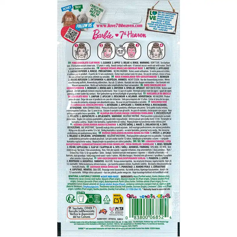 7 Heaven Barbie Máscara de argila de chocolate rosa