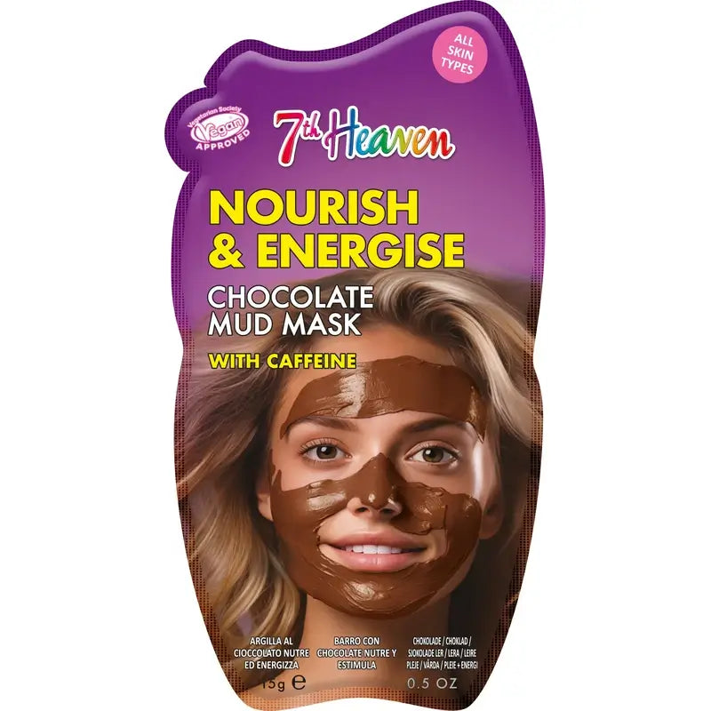 7 Heaven Chocolate Mud Mask with Caffeine Nourishes and Stimulates, 15 gramas