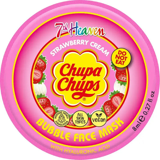 7 Heaven Bubble Chupa Chups Máscara facial de bolhas de ar com creme de morango