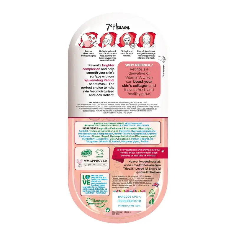 7 Heaven Retinol Mask , 3 unidades