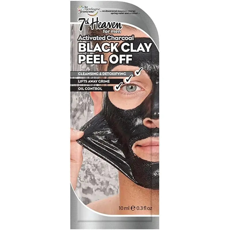 7 Heaven Men's Peel-Off Black Clay Mask , 10 ml