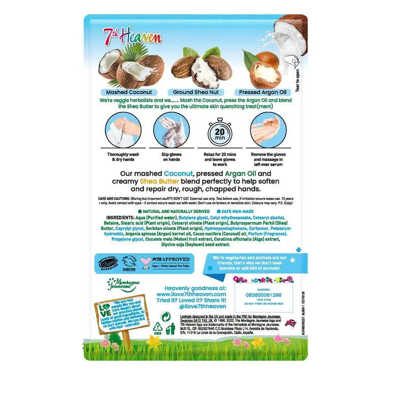 7 Heaven Coconut Moisturising Hand Mask , 1 unidades
