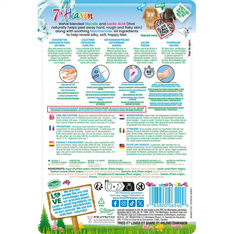 7 Heaven Exfoliating Foot Mask , 1 unidades