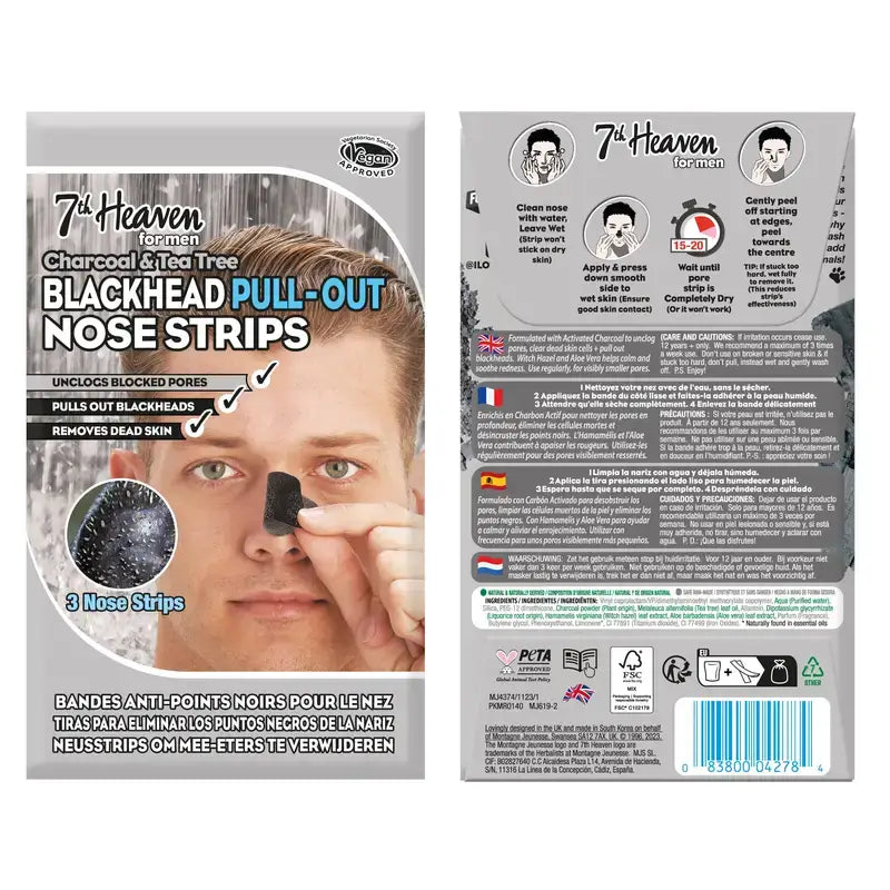 7 Heaven Nose Strips Charcoal Man , 3 pcs.