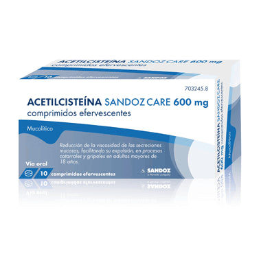 Acetilcisteína Sandoz Care Mucolitico 600 mg 10 comprimidos Efervescentes