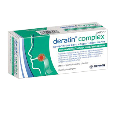 Deratin Complex Menta 30 comprimidos Para Chupar