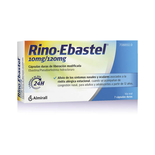 Rino Ebastel 10 mg/120 mg 7 Cápsulas