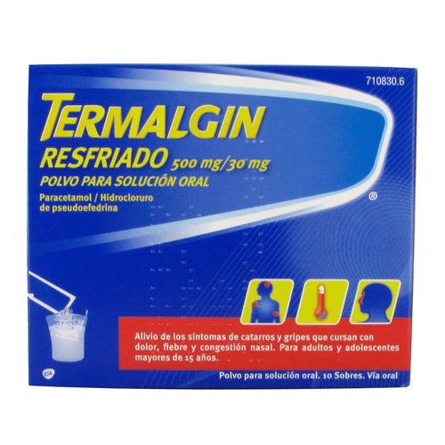 Termalgin Resfriado 500/30 mg Polvo Para Solución Oral 10 sobres