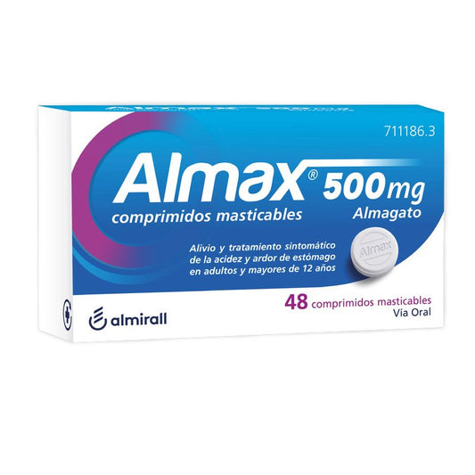 Almax 500 mg, 48 comprimidos mastigáveis