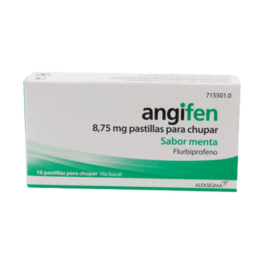 Angifen 8,75 mg 16 Pastillas Para Chupar Sabor Menta