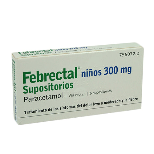 Febrectal Niños 300 mg Paracetamol 6 Supositorios