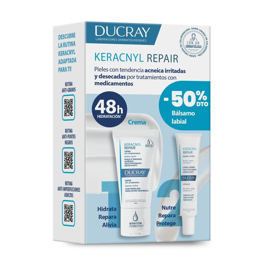Ducray Kit Keracnyl Creme Reparador + Bálsamo 50%Desconto