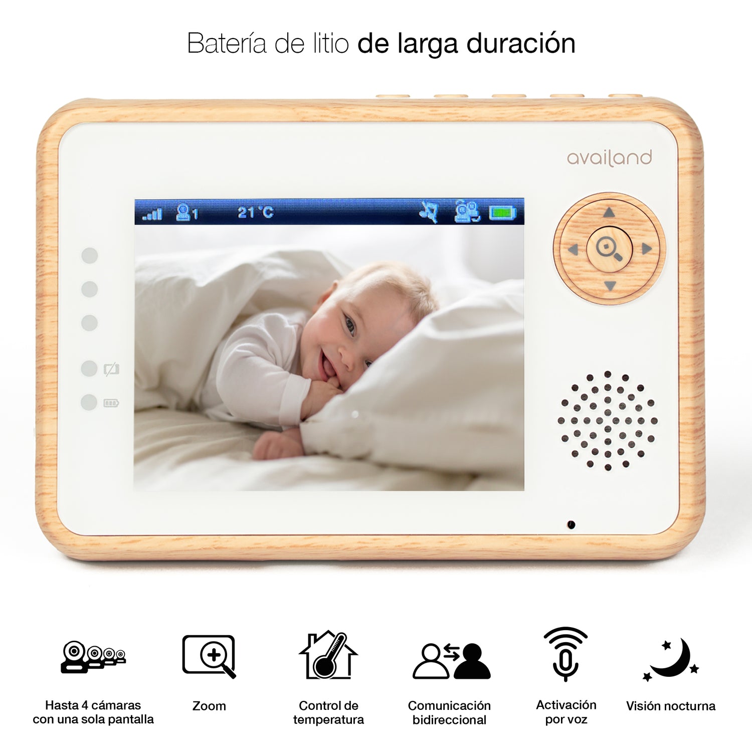 Monitor de bebé Availand Follow Baby Wooden Edition