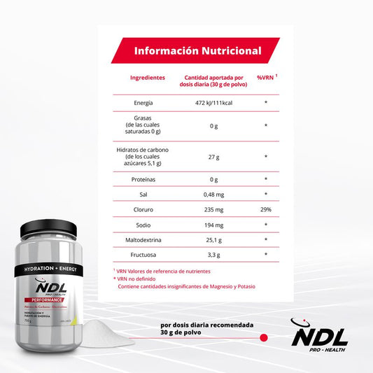 NDL Pro-Health Hidratação e Energia Sabor a Lime-Limão, 750g