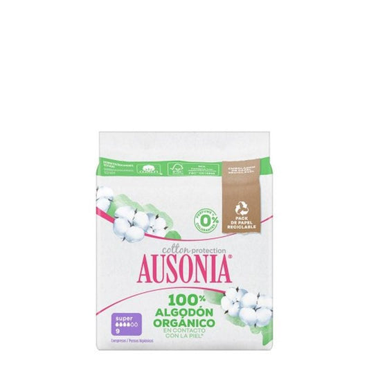 Ausonia Cotton Protection Ultra Super Compresas , 9 unidades
