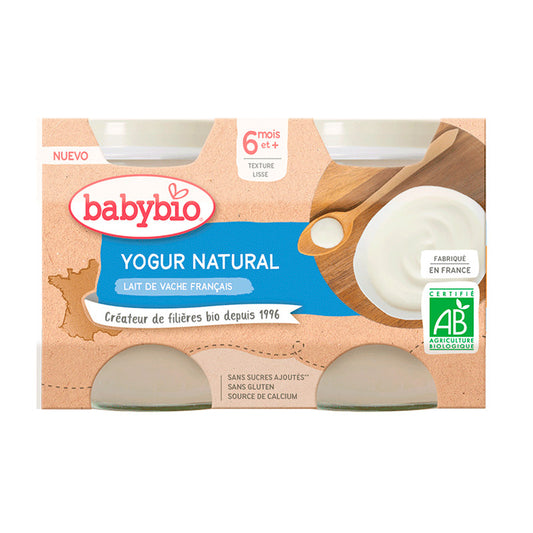 Babybio Yogur Natural Vaca, 2X130 gr