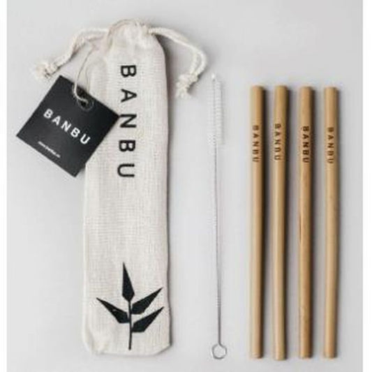 Banbu Banbu Set Pajitas De Bambu+Limpiador 4Uds. 