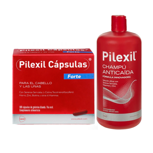 Lacer Pack Anticaida forte (100 cápsulas fortes + 900 ml de champô anti-queda de cabelo)