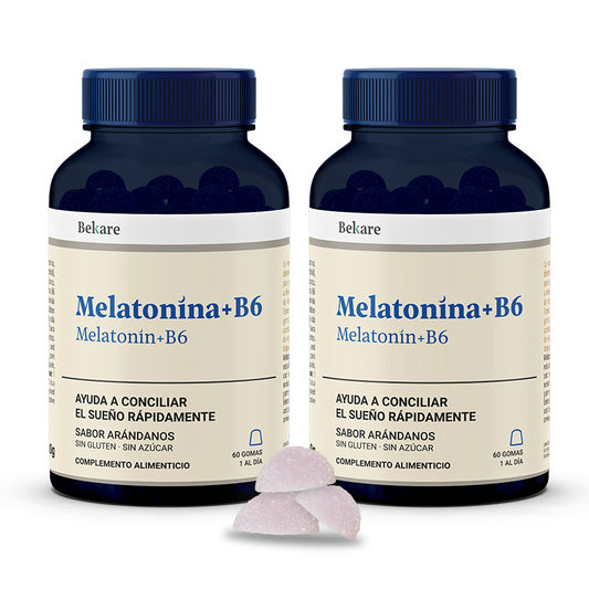 Bekare Melatonina + B6, 2 x 60 gominolas para dormir​