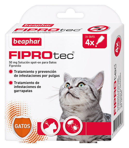 Beaphar Fiprotec Spot On Gato 4 Pip x 0,5 ml