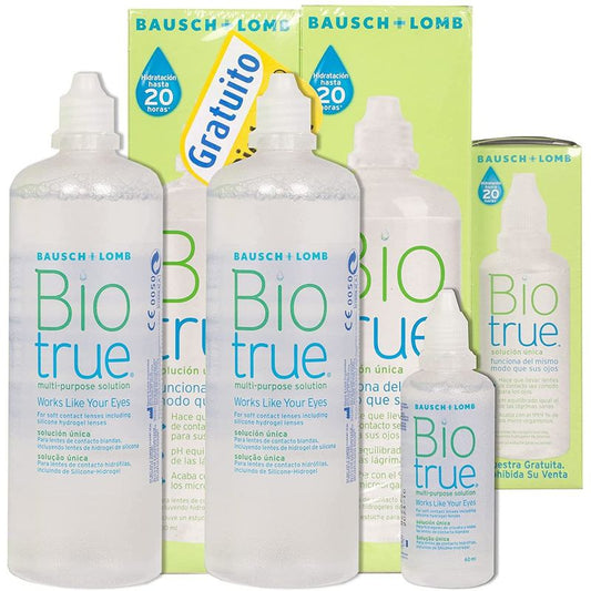 Biotrue solución única- Pack 2 botellas x 300ml y 60 ml
