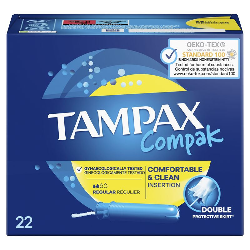 Tampões Tampax Compak Regular , 22 unidades