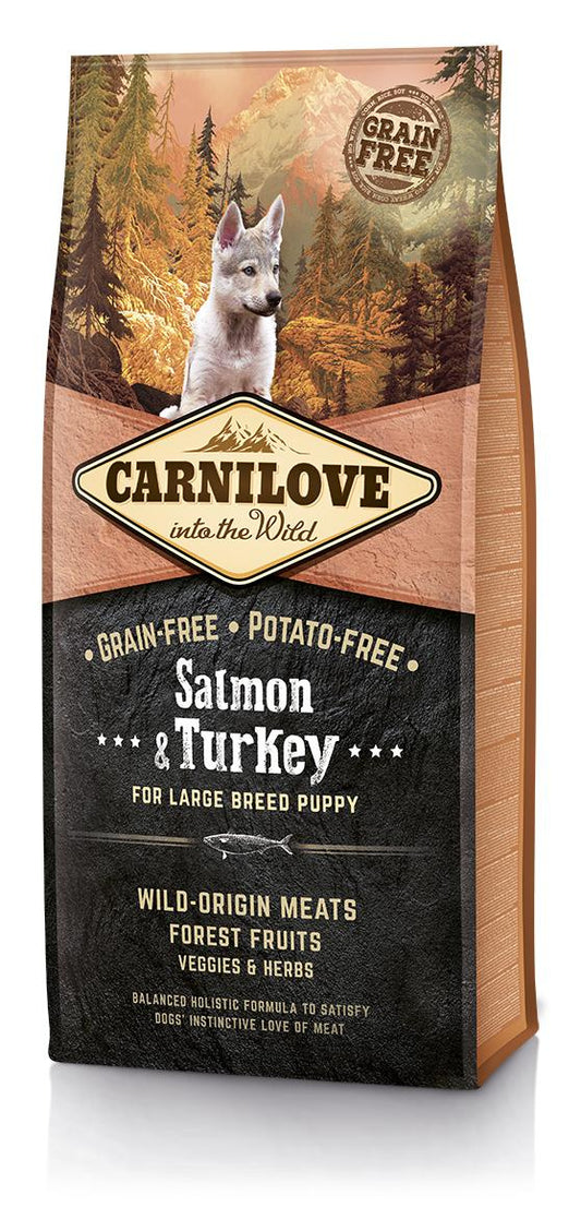 Carnilove Canine Puppy Large Salmon Pavo 12Kg pienso para perros