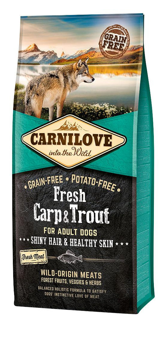 Carnilove Canine Adult Fresh Carpa Trucha Hair Skin 12Kg pienso para perros