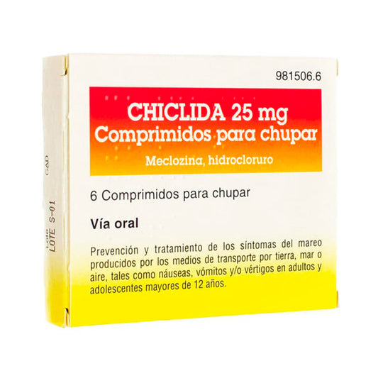 Chiclada 25 Mg, 6 comprimidos Para Chupar