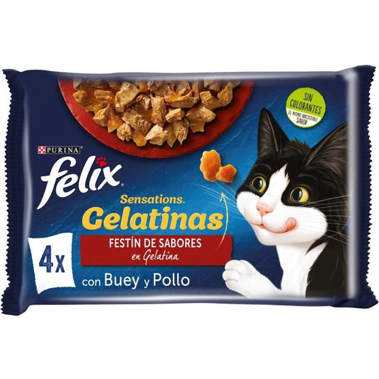 Felix Feline Sensations Buey Pollo Tomate 12X4X85Gr