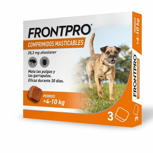 Frontpro Antiparasitario Para Perros, 3 Comprimidos Masticables 4-10 Kg (M)